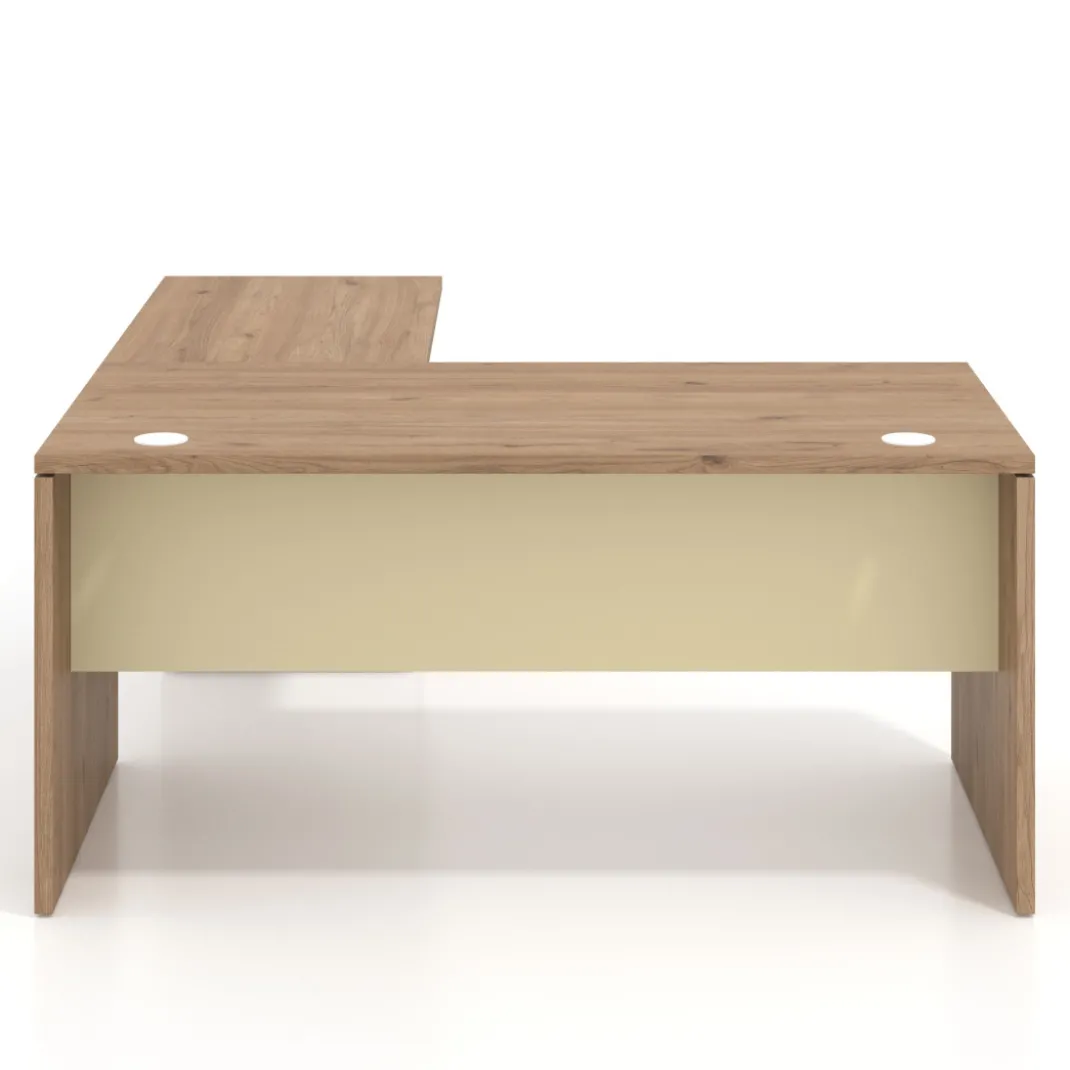 Mesa de Oficina con cajones Work Plus fondo 80, frontales melamina estructura naturale