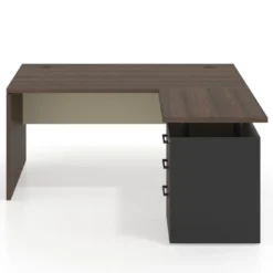 Mesa de Oficina con cajones Work Plus, ala corta, fondo 80, frontales melamina estructura mistral
