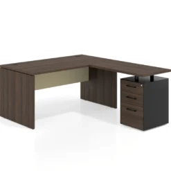 Mesa de Oficina con cajones Work Plus fondo 80, frontales melamina estructura mistral