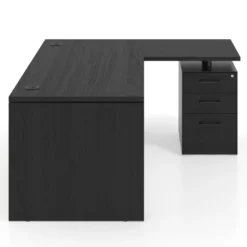 Mesa de Oficina con cajones Work Plus, ala corta, fondo 80, frontales melamina estructura bocamina