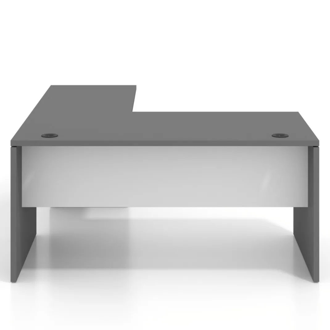 Mesa de Oficina con cajones Work Plus fondo 80, frontales de metal diseño bicolor