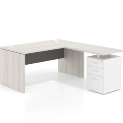 Mesa de Oficina con cajones Work Plus fondo 80, frontales de metal estructura california