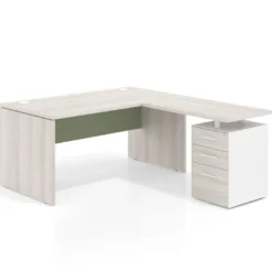 Mesa de Oficina con cajones Work Plus fondo 80, frontales melamina estructura california