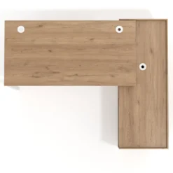 Mesa de oficina con pedestal estantes Kube fondo 80cm estructura blanca