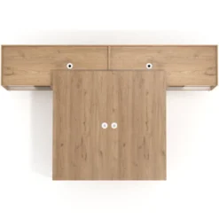 Mesa de oficina doble con pedestal cajonera Kube, encimera única, estructura blanca
