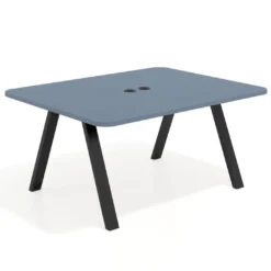 Mesa de oficina doble UvePro fondo 126, cantos redondeados, estructura negra