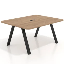 Mesa de oficina doble UvePro fondo 126, cantos redondeados, estructura negra