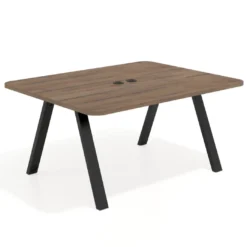 Mesa de oficina doble UvePro fondo 126, cantos redondeados, estructura negra