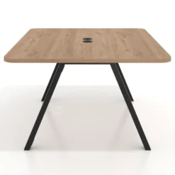 Mesa de oficina doble UvePro fondo 126, cantos redondeados, estructura negra
