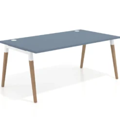 Mesa de oficina ejecutiva Arki, patas de madera, fondo 100cm