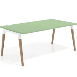 Mesa de oficina ejecutiva Arki, patas de madera, fondo 100cm