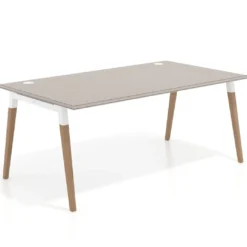 Mesa de oficina ejecutiva Arki, patas de madera, fondo 100cm