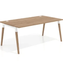 Mesa de oficina ejecutiva Arki, patas de madera, fondo 100cm