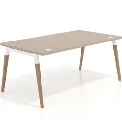 Mesa de oficina ejecutiva Arki, patas de madera, fondo 100cm