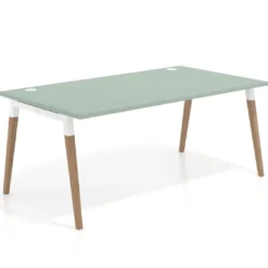 Mesa de oficina ejecutiva Arki, patas de madera, fondo 100cm