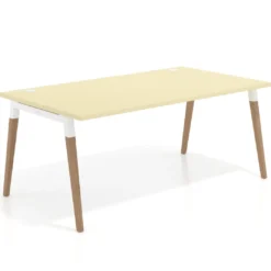 Mesa de oficina ejecutiva Arki, patas de madera, fondo 100cm