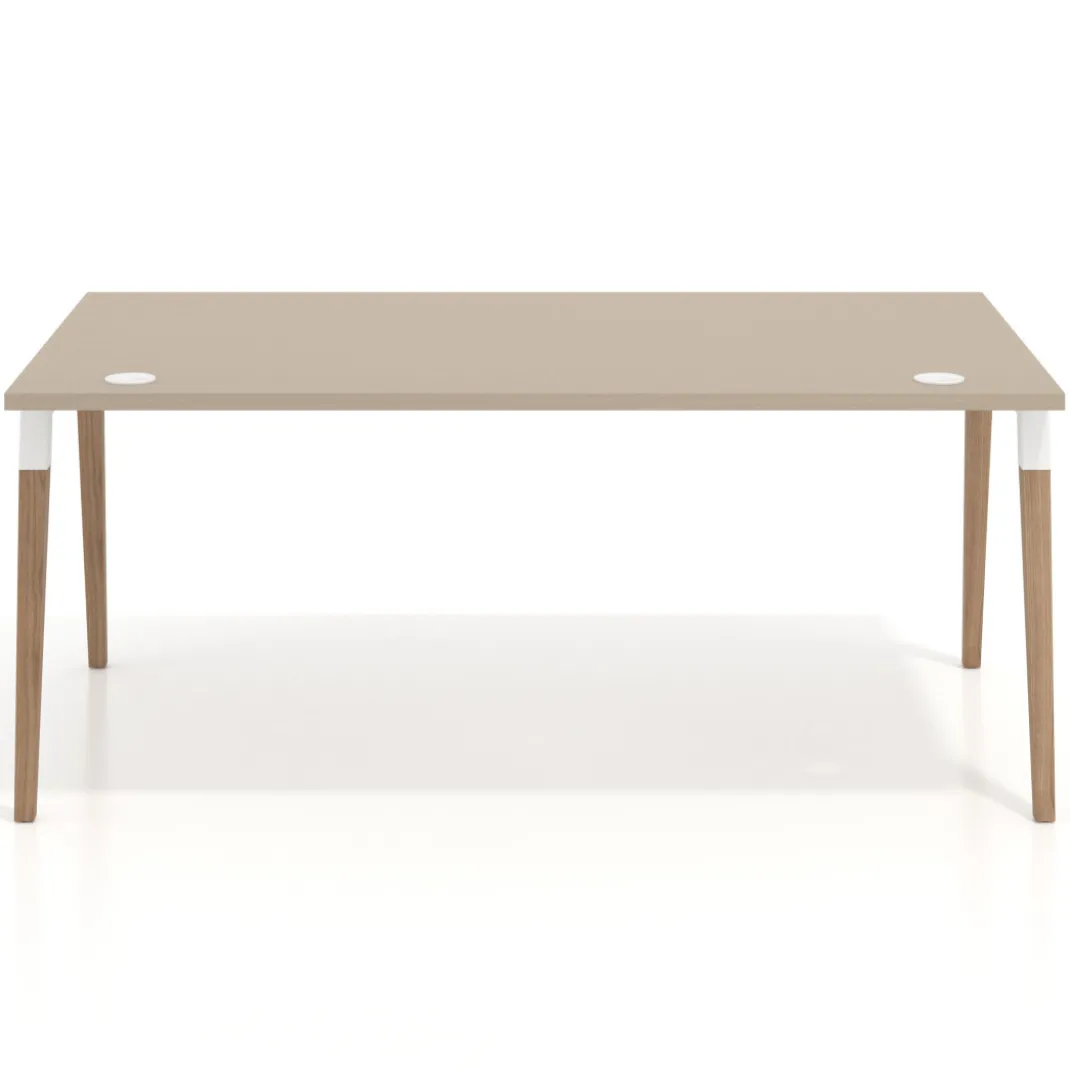 Mesa de oficina ejecutiva Arki, patas de madera, fondo 100cm