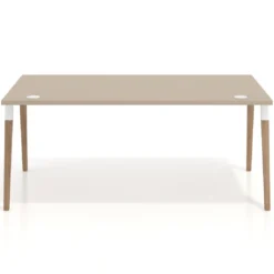 Mesa de oficina ejecutiva Arki, patas de madera, fondo 100cm