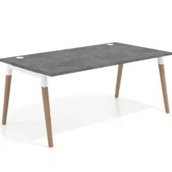 Mesa de oficina ejecutiva Arki, patas de madera, fondo 100cm