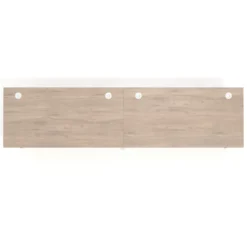 Mesa de oficina en continuidad Arki doble, patas de madera, fondo 80cm