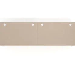 Mesa de oficina en continuidad progresiva doble Kube, fondo 100cm, estructura blanca