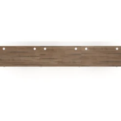 Mesa de oficina en continuidad Arki triple, patas de madera, fondo 80cm