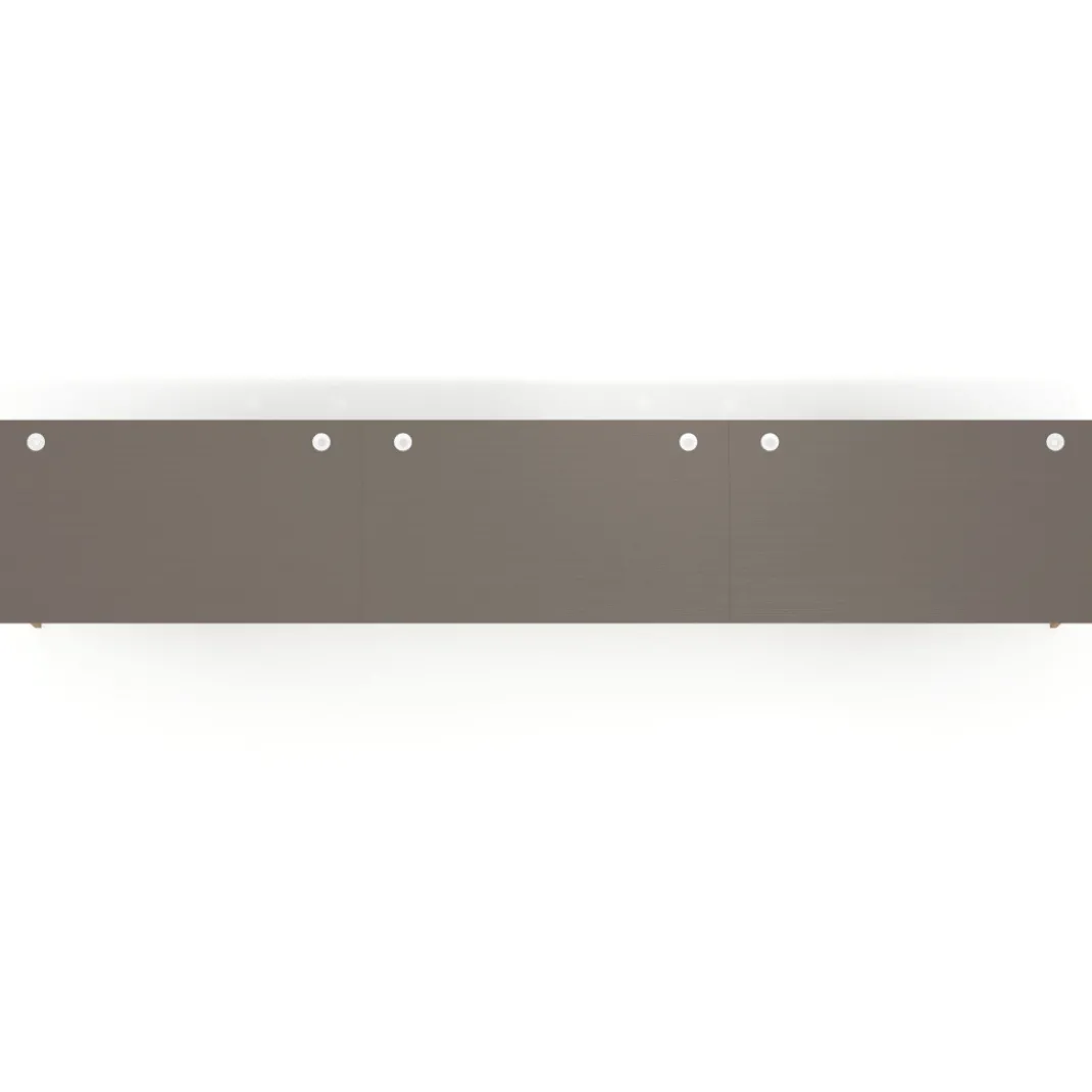 Mesa de oficina en continuidad Arki triple, patas de madera, fondo 100cm
