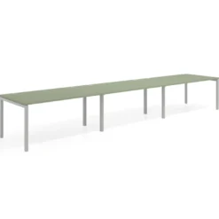 Mesa de oficina en continuidad progresiva triple Kube, fondo 100cm, estructura aluminio