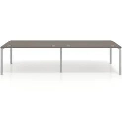 Mesa de oficina en continuidad progresiva doble Kube, fondo 100cm, estructura aluminio