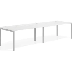 Mesa de oficina en continuidad progresiva doble Kube, fondo 100cm, estructura aluminio