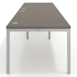 Mesa de oficina en continuidad progresiva doble Kube, fondo 100cm, estructura aluminio