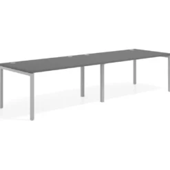 Mesa de oficina en continuidad progresiva doble Kube, fondo 100cm, estructura aluminio