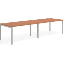 Mesa de oficina en continuidad progresiva doble Kube, fondo 100cm, estructura aluminio