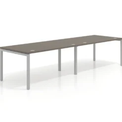 Mesa de oficina en continuidad progresiva doble Kube, fondo 100cm, estructura aluminio