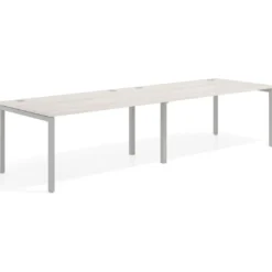 Mesa de oficina en continuidad progresiva doble Kube, fondo 100cm, estructura aluminio