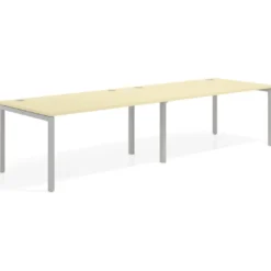 Mesa de oficina en continuidad progresiva doble Kube, fondo 100cm, estructura aluminio