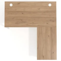 Mesa de oficina en L con cajones Kube fondo 80, frontales metal, estructura blanca