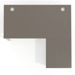 Mesa de oficina en L con cajones Kube fondo 80, ala corta, frontales metal, estructura aluminio