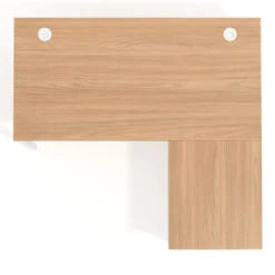 Mesa de oficina en L con cajones Kube fondo 80, ala corta, frontales metal, estructura blanca
