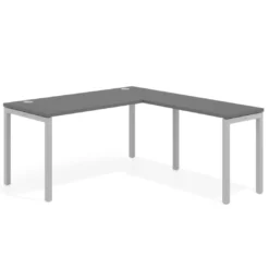 Mesa de oficina en L Kube fondo 68cm con ala estrecha, estructura aluminio