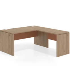 Mesa de Oficina en L Work Plus fondo 80 estructura naturale