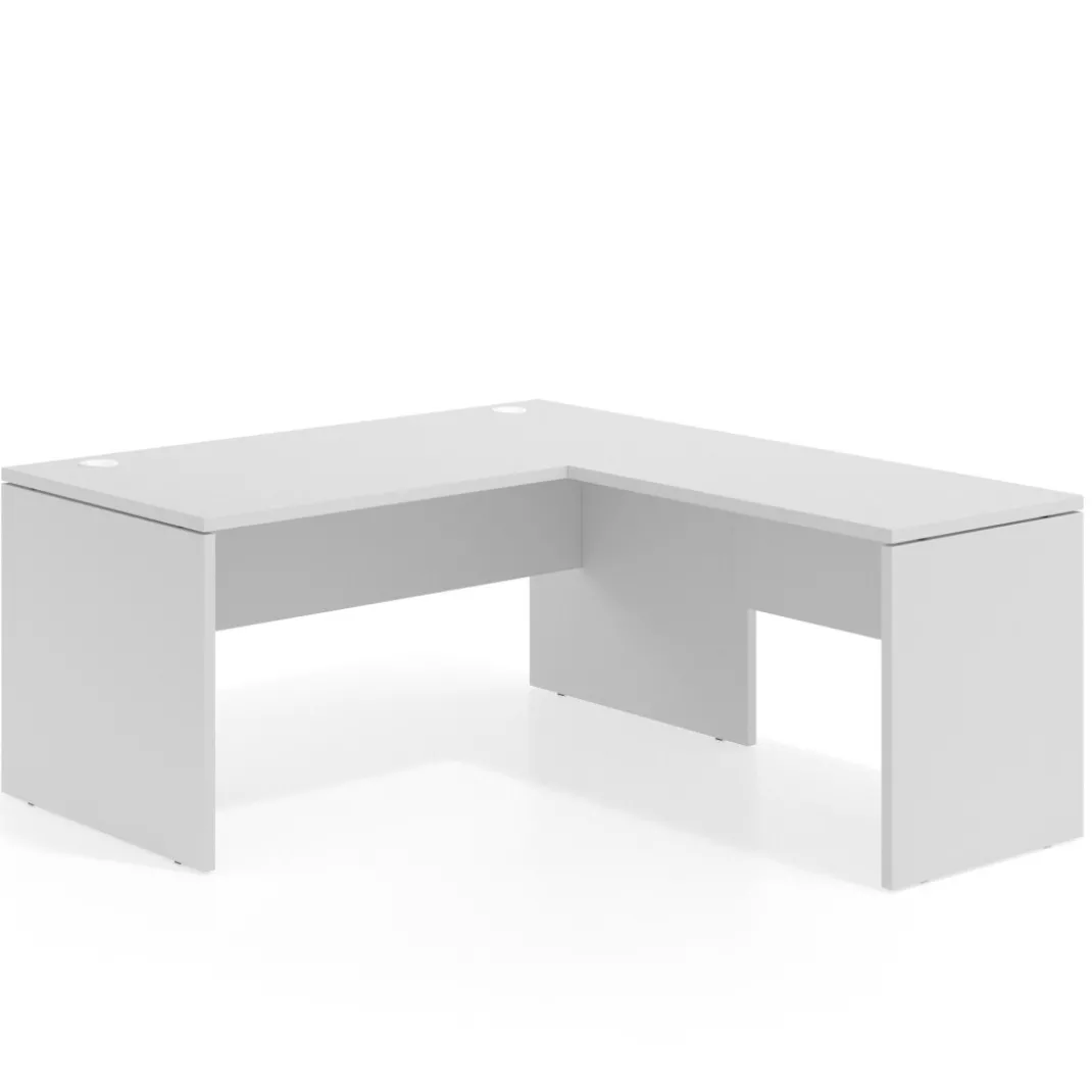 Mesa de Oficina en L Work Plus fondo 80 diseño monocolor
