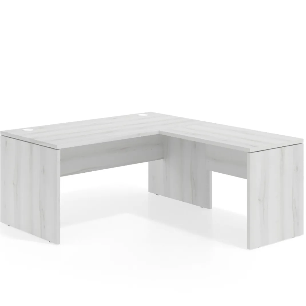Mesa de Oficina en L Work Plus fondo 80 diseño monocolor