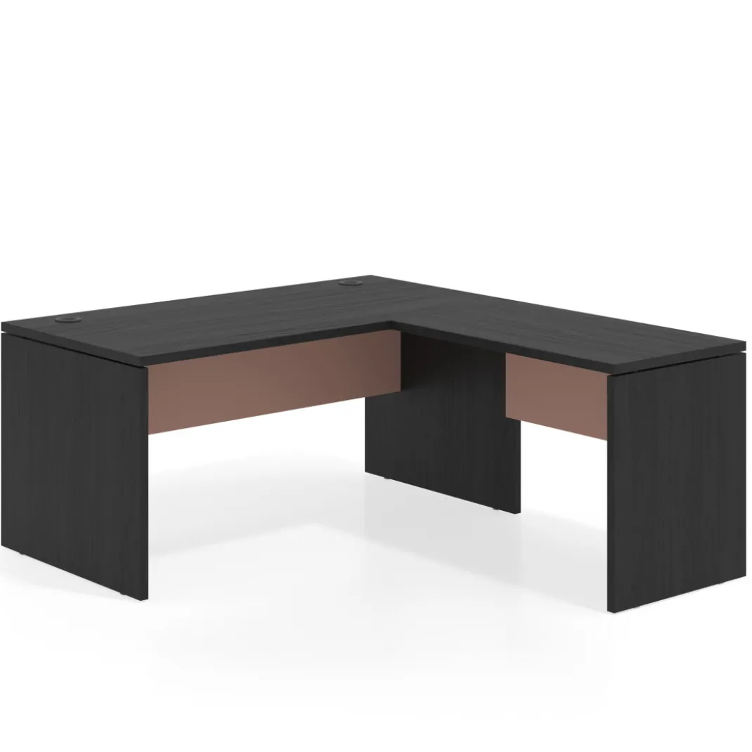Mesa de Oficina en L Work Plus fondo 80 estructura bocamina