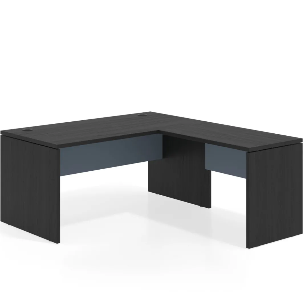 Mesa de Oficina en L Work Plus fondo 80 estructura bocamina