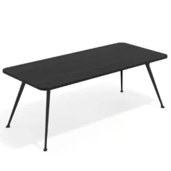 Mesa de oficina gran formato Tekno, fondo 100, patas aluminio inyectado, estructura negra