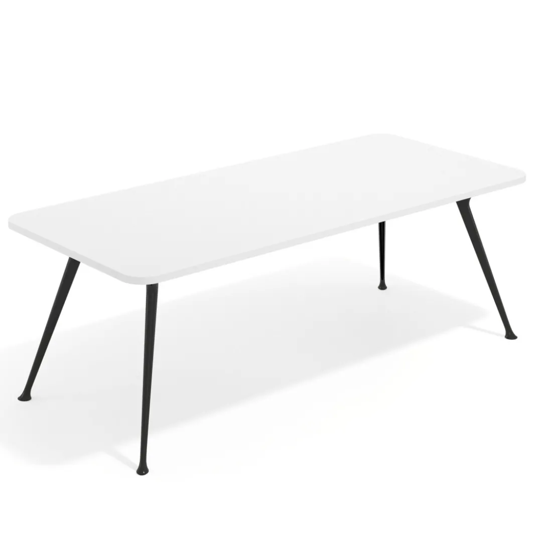 Mesa de oficina gran formato Tekno, fondo 100, patas aluminio inyectado, estructura negra