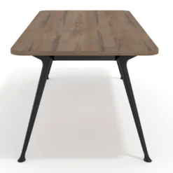 Mesa de oficina gran formato Tekno, fondo 100, patas aluminio inyectado, estructura negra