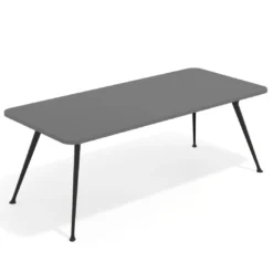 Mesa de oficina gran formato Tekno, fondo 100, patas aluminio inyectado, estructura negra