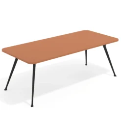 Mesa de oficina gran formato Tekno, fondo 100, patas aluminio inyectado, estructura negra
